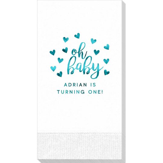 Confetti Hearts Oh Baby Guest Towels